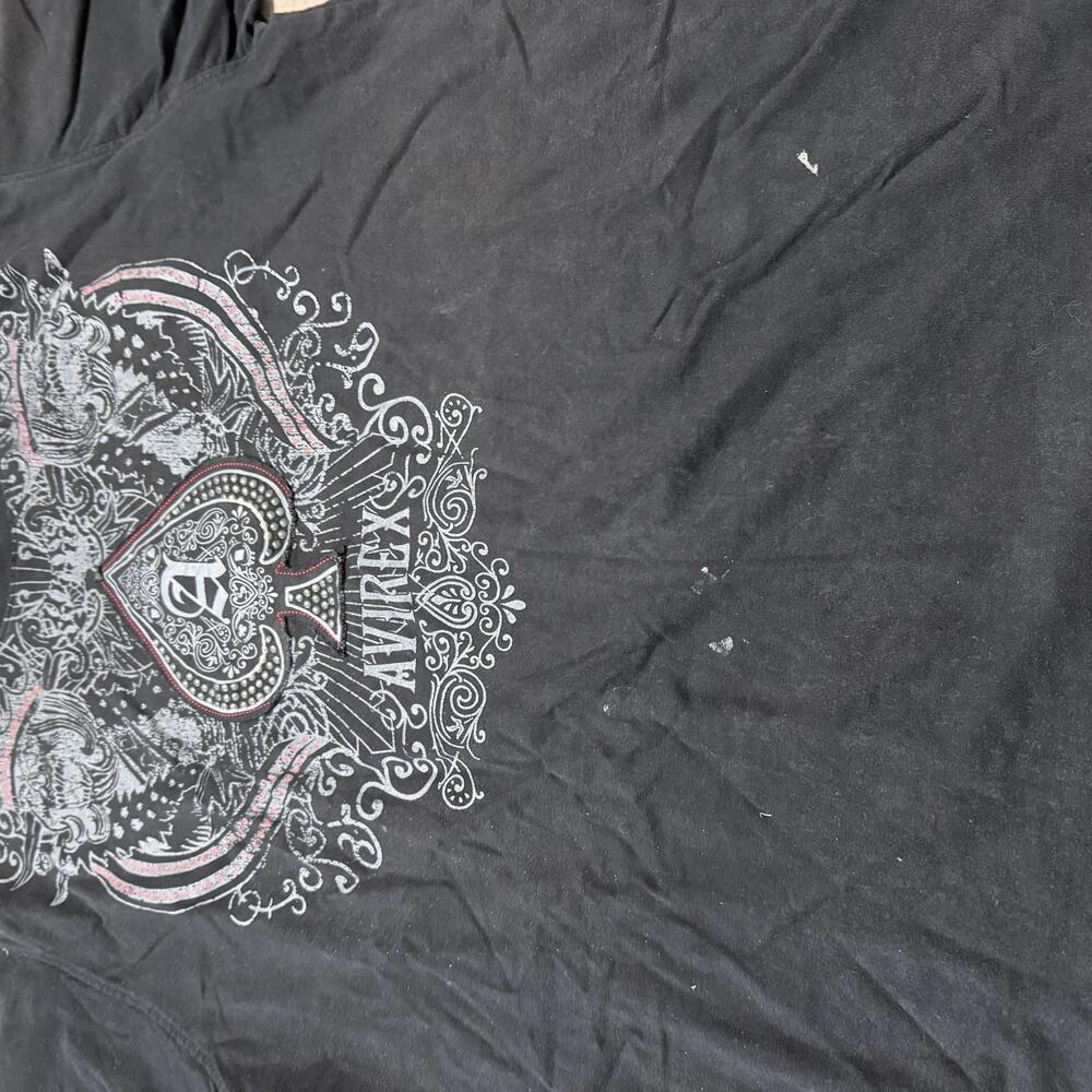 Vintage Avirex T-Shirt Black Studded Y2K Hip Hop Size XXL \ XXXL Men - Picture 2 of 7